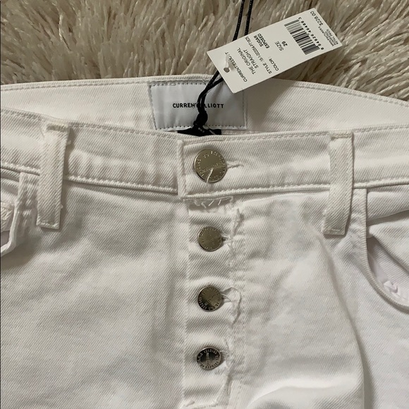 Current/Elliott “TheOriginalStraight” WhiteJeans - Picture 6 of 7